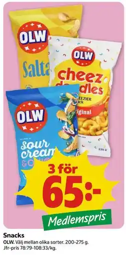Coop Snacks, Medlemspris erbjuda