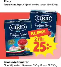 Coop Cirio krossade tomater erbjuda