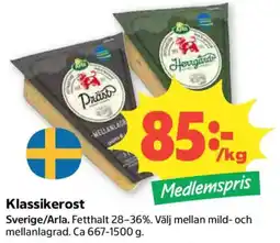 Coop Arla Klassikerost erbjuda