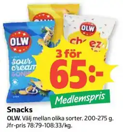 Coop Olw snacks erbjuda