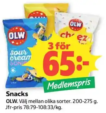 Coop Olw snacks erbjuda