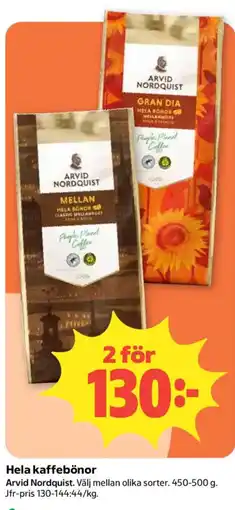 Coop Arvid Nordquist hela kaffebönor erbjuda