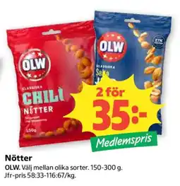 Coop Olw nötter erbjuda