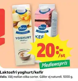 Coop Valio laktosfri yoghurt/kefir erbjuda