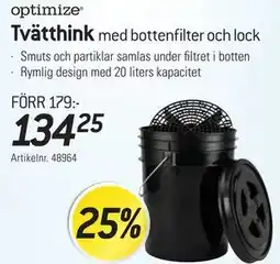thansen optimize Tvätthink med bottenfilter och lock erbjuda