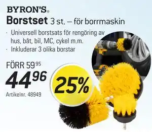 BYRON'S Borstset 3 st. – för borrmaskin
