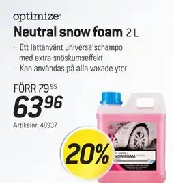 thansen optimize Neutral snow foam 2 L erbjuda