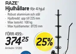 thansen RAZE Hjulhållare för 4 hjul erbjuda