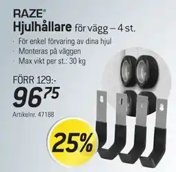 thansen RAZE Hjulhållare för vägg – 4 st erbjuda