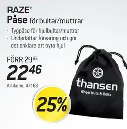 thansen RAZE Påse för bultar/muttrar erbjuda