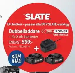 thansen Dubbelladdare + 2x 2 Ah-batterier erbjuda