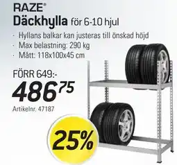 thansen RAZE Däckhylla för 6-10 hjul erbjuda