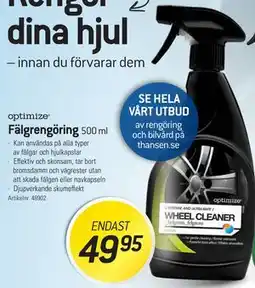 thansen optimize Fälgrengöring 500 ml erbjuda