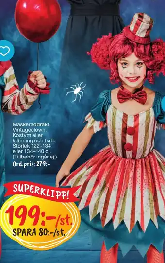 Maskeraddräkt vintageclown