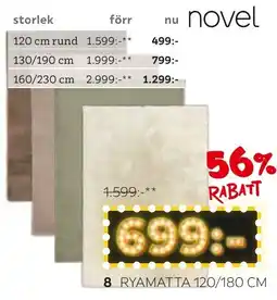 XXXLutz novel ryamatta 120/180 cm erbjuda