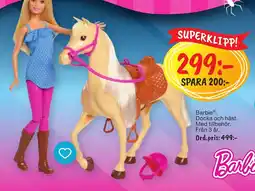 Leklust Barbie docka och häst erbjuda