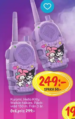 Leklust Kuromi. Hello Kitty. Walkie-talkies erbjuda