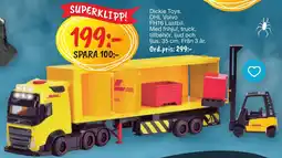 Leklust Dickie Toys DHL Volvo FH16 Lastbil erbjuda
