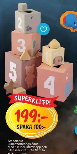 Leklust Stapelbara kuber/sorteringslådor erbjuda