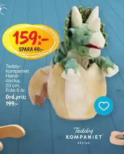 Leklust Teddykompaniet handdocka erbjuda