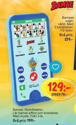 Leklust Bamse mobiltelefon erbjuda