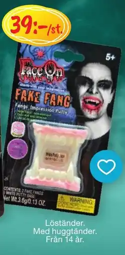 Leklust Face On fake fang erbjuda