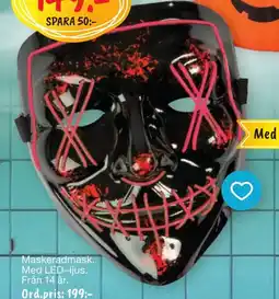 Leklust Maskeradmask. Med LED-ljus. erbjuda