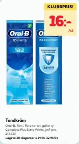 Hemköp Oral-B tandkräm erbjuda