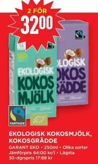 Garant kokosmjölk, kokosgrädde
