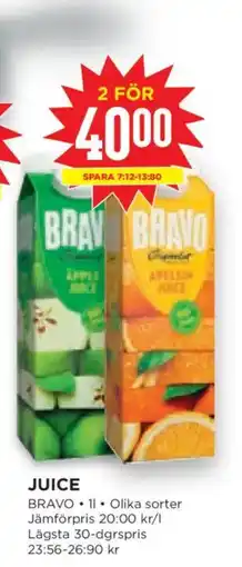 Willys Bravo juice erbjuda