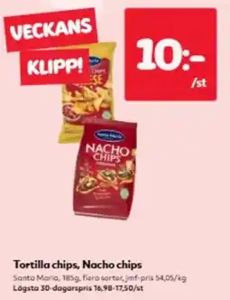 Hemköp Santa Maria tortilla chips, nacho chips erbjuda