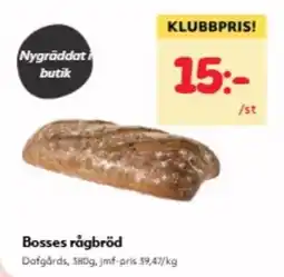Hemköp Bosses rågbröd erbjuda