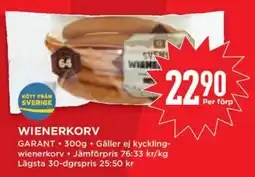 Willys Garant wienerkorv erbjuda
