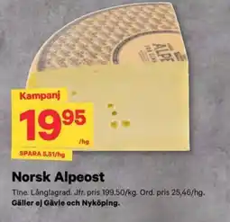 City Gross Tine Norsk Alpeost erbjuda