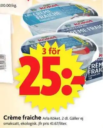 ICA Supermarket Arla Köket Crème fraiche 2dl erbjuda