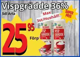 Supergrossen Vispgrädde 36% erbjuda