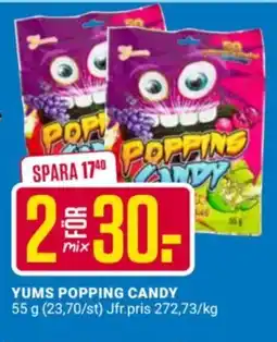 ÖoB Yums popping candy erbjuda