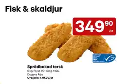 Snabbgross Sprödbakad torsk erbjuda