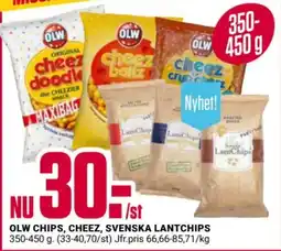 ÖoB Olw chips, cheez, svenska lantchips erbjuda