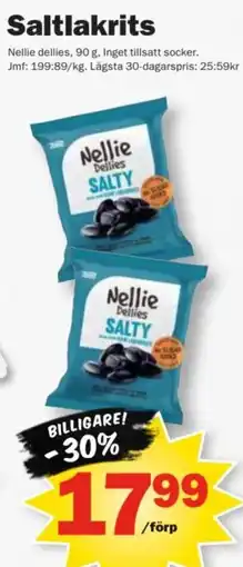 Pekås Nellie dellies saltlakrits erbjuda