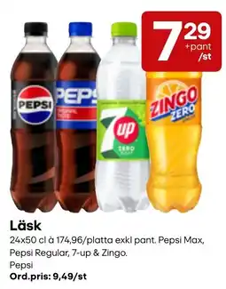 Snabbgross Pepsi Pepsi Max Pepsi Regular 7-up Zingo erbjuda