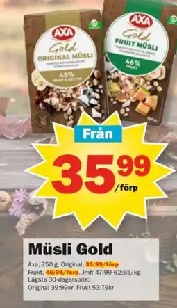 Pekås Axas müsli gold erbjuda