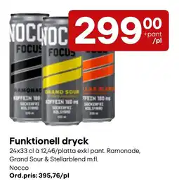 Snabbgross Nocco funktionell dryck erbjuda