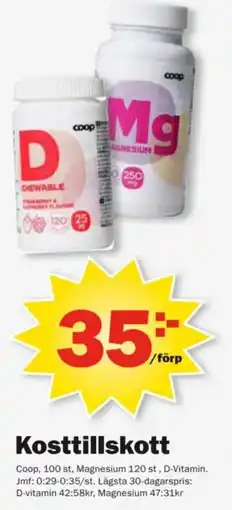 Pekås Coop kosttillskott erbjuda