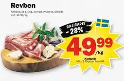 Pekås Revben, Medlemspris erbjuda