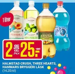ÖoB HALMSTAD CRUSH, THREE HEARTS, HAMMARS BRYGGERI LÄSK erbjuda