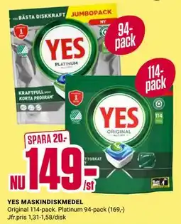 ÖoB YES MASKINDISKMEDEL erbjuda