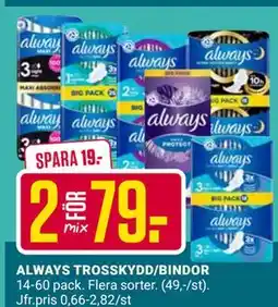 ÖoB ALWAYS TROSSKYDD/BINDOR erbjuda