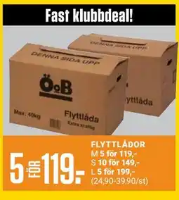 ÖoB FLYTTLÅDOR, Medlemspris erbjuda