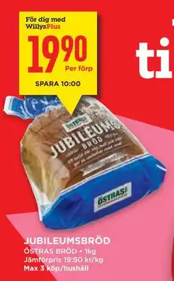 Willys JUBILEUMSBRÖD, Medlemspris erbjuda